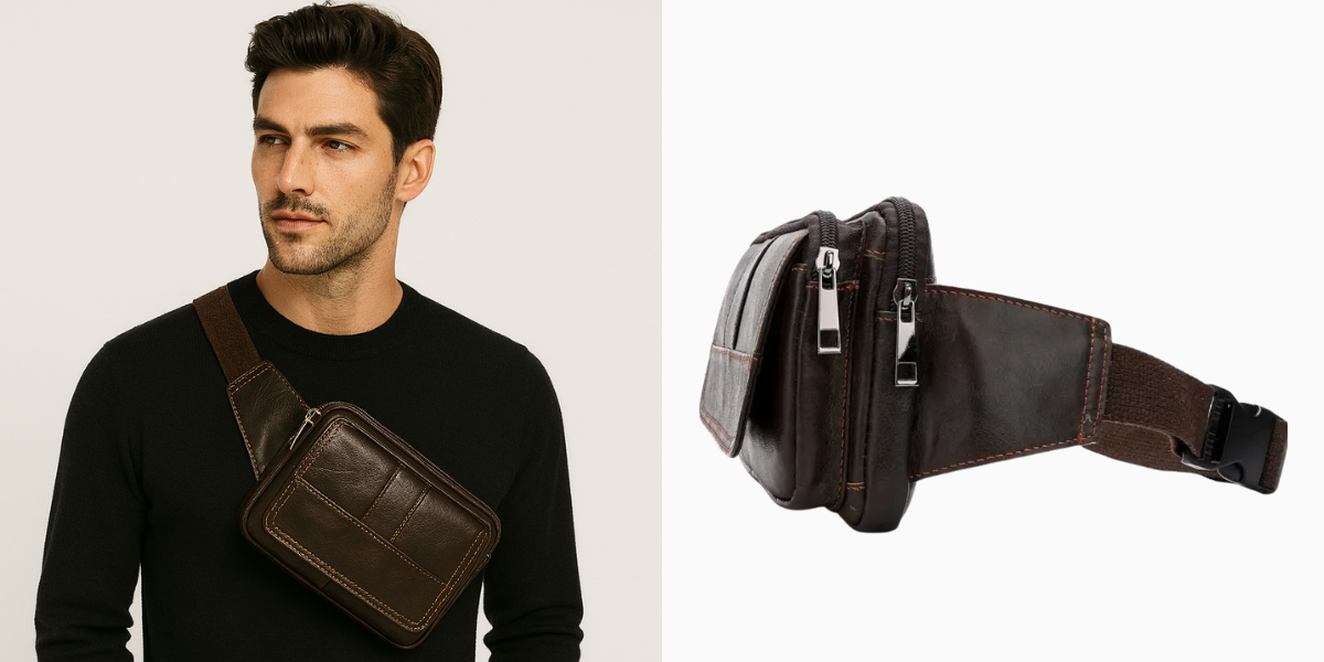 sac banane homme en cuir