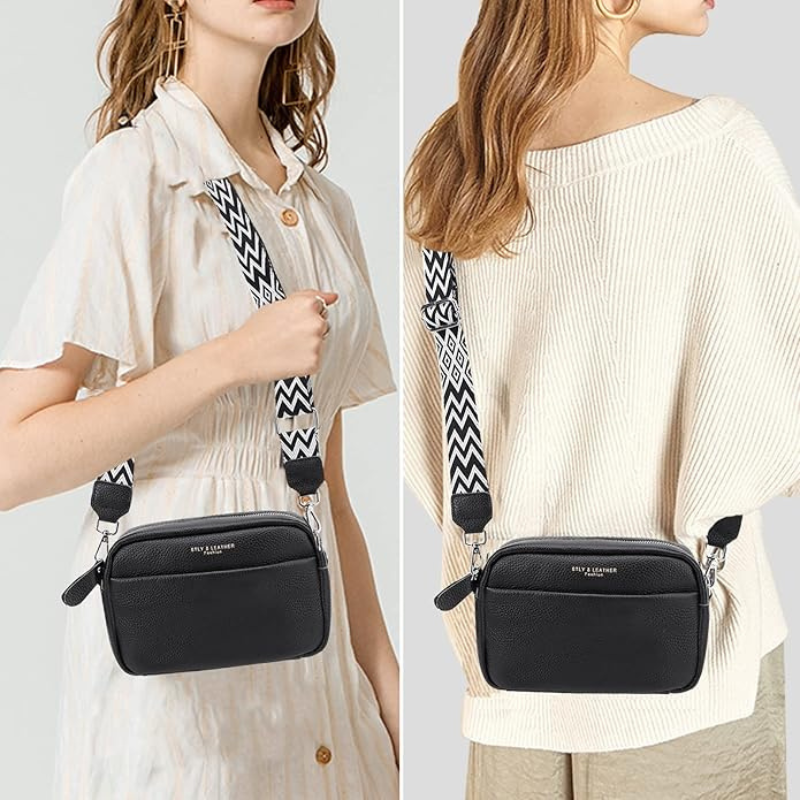 femme portant le sac bandoulière noir La Boutique du sac banane
