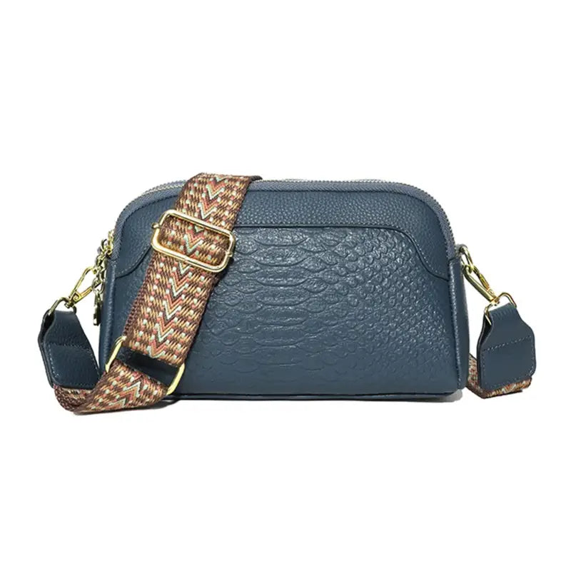 Sac à Bandoulière Femme en Cuir Bleu