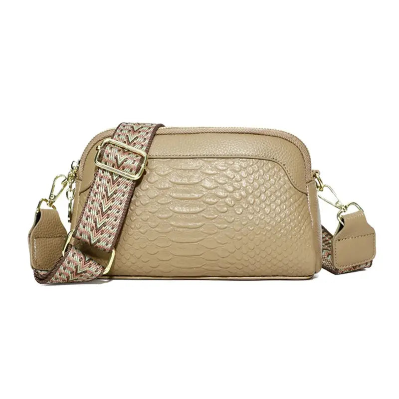 Sac à Bandoulière Femme en Cuir Camel