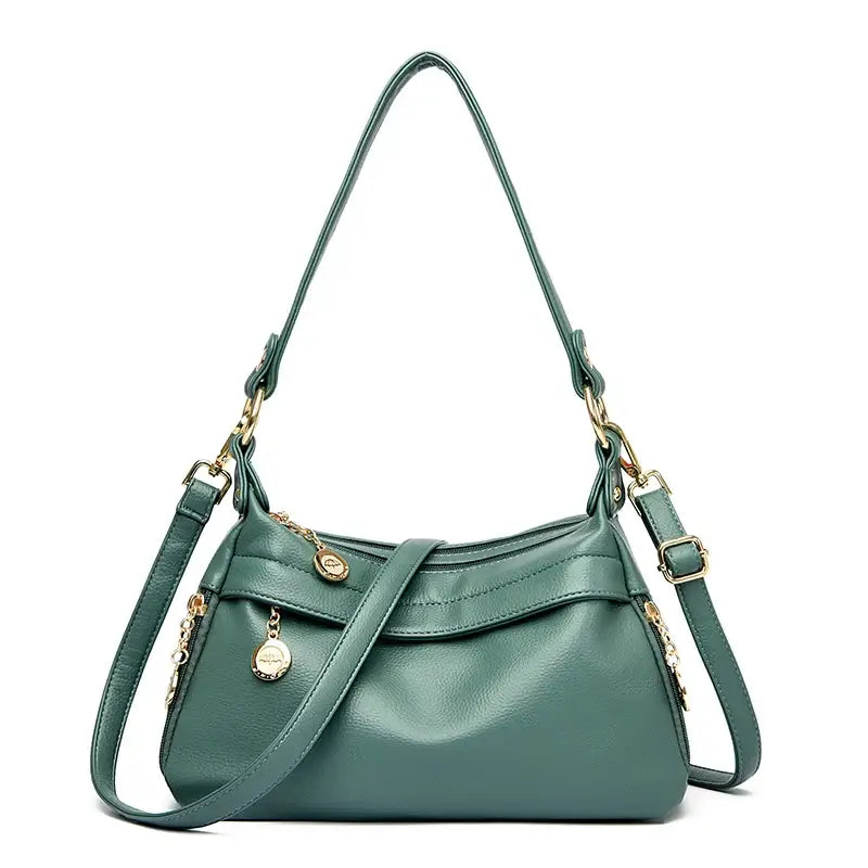 Sac à Main en Bandoulière Cuir Vert