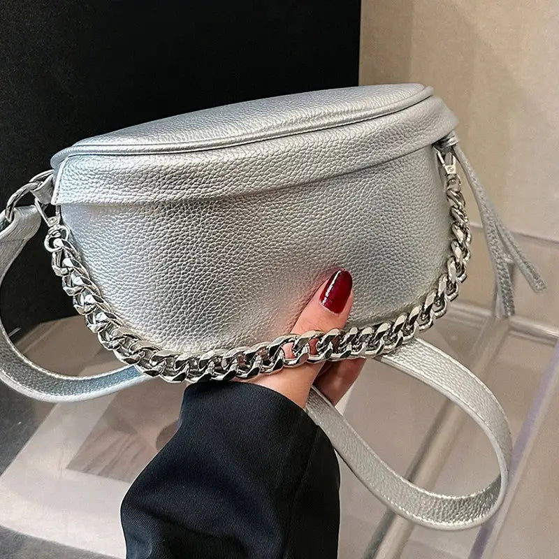 Sac Banane Argenté Femme