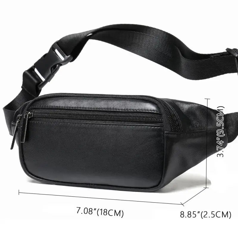 Sac Banane Bandoulière Homme Cuir Noir