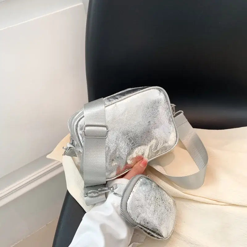 Sac Banane Bandoulière Irisé Femme Gris