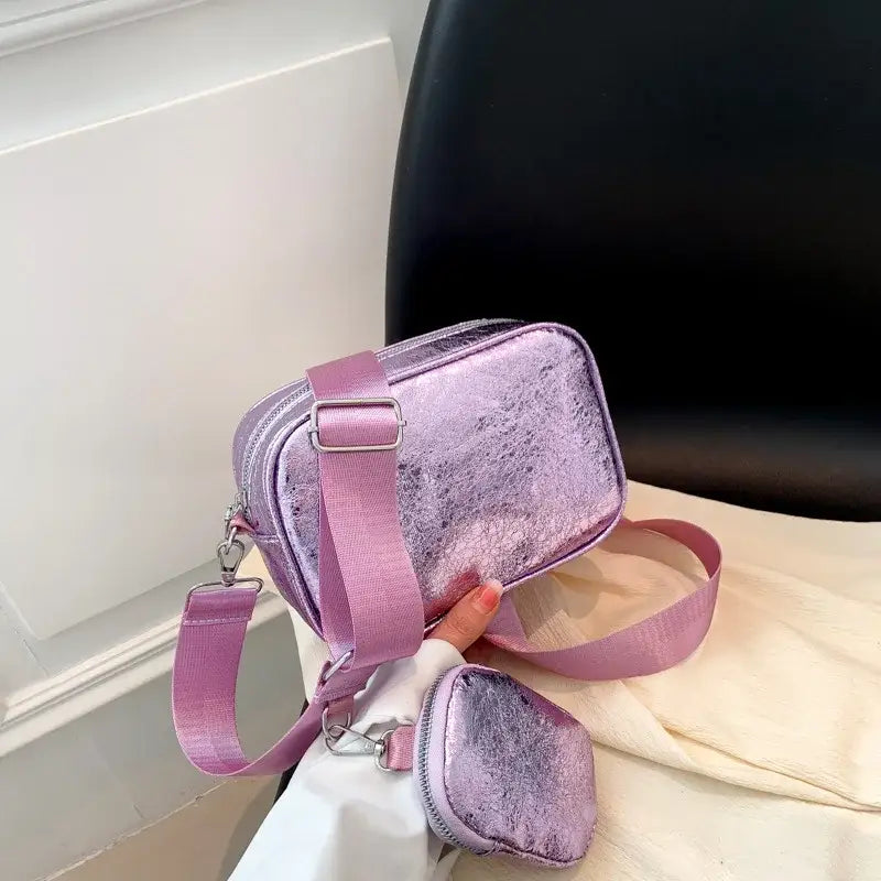 Sac Banane Bandoulière Irisé Femme Mauve