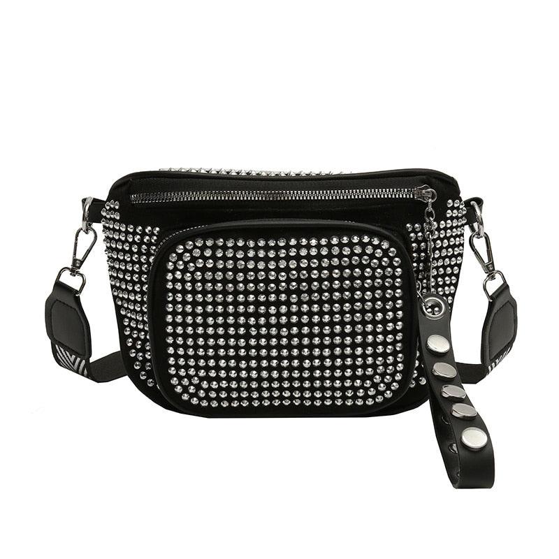 Sac Banane Clouté Femme Gris