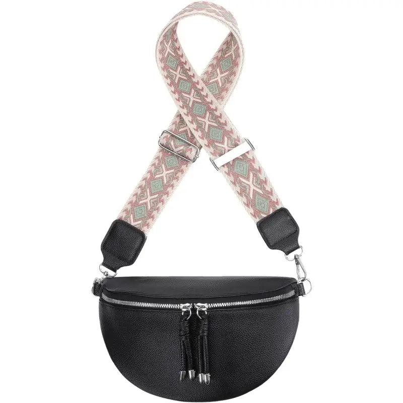 Sac Bandoulière Banane Femme avec une bandoulière de couleur Beige