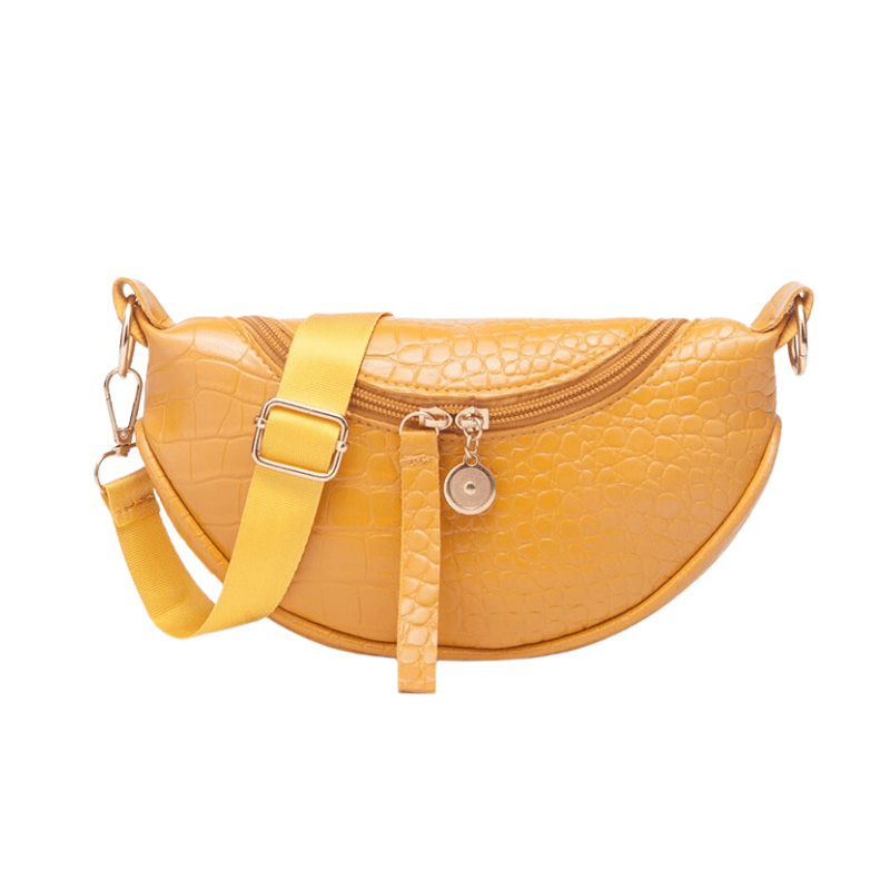 Sac Banane en Cuir Femme - Jaune