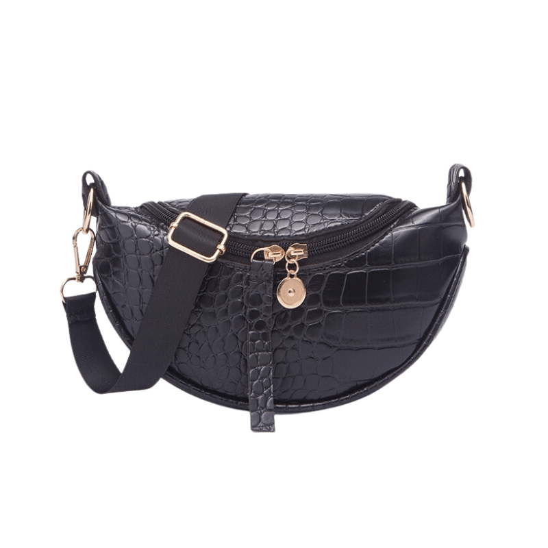 Sac Banane en Cuir Femme - Noir