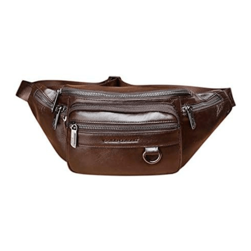 Sac Banane en Cuir Homme - Marron foncé