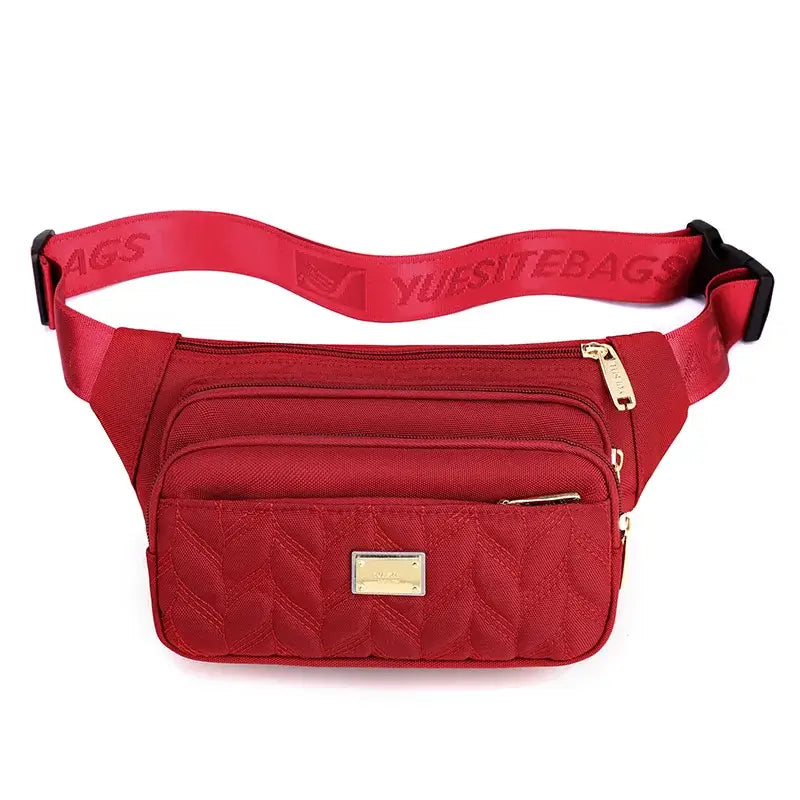 Sac Banane Femme Nylon Imperméable Rouge