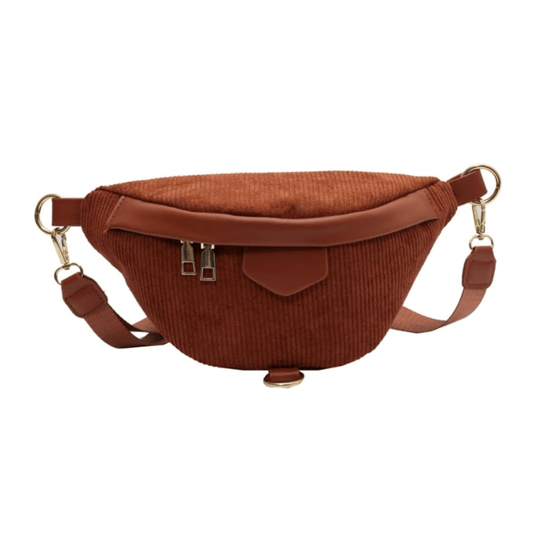 Sac Banane Femme Velours - Marron clair