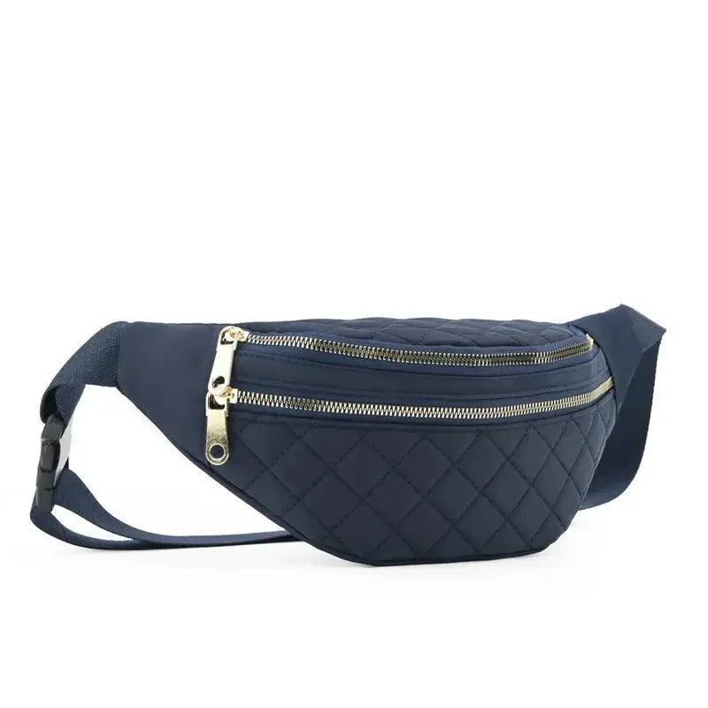 Sac banane matelassé bleu foncé