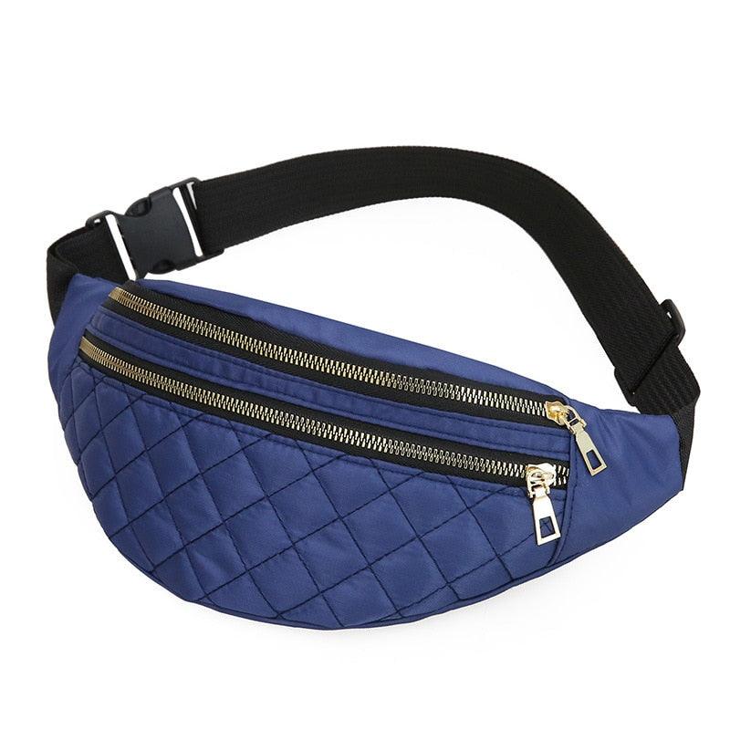 Sac Banane Matelassé Femme - Bleu foncé