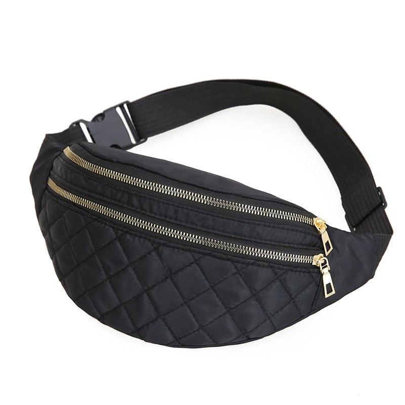 Sac Banane Matelassé Femme - Noir
