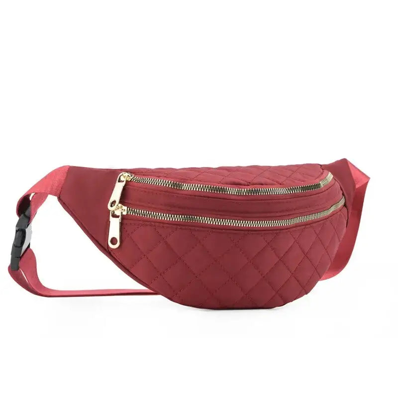Sac banane matelassé rouge