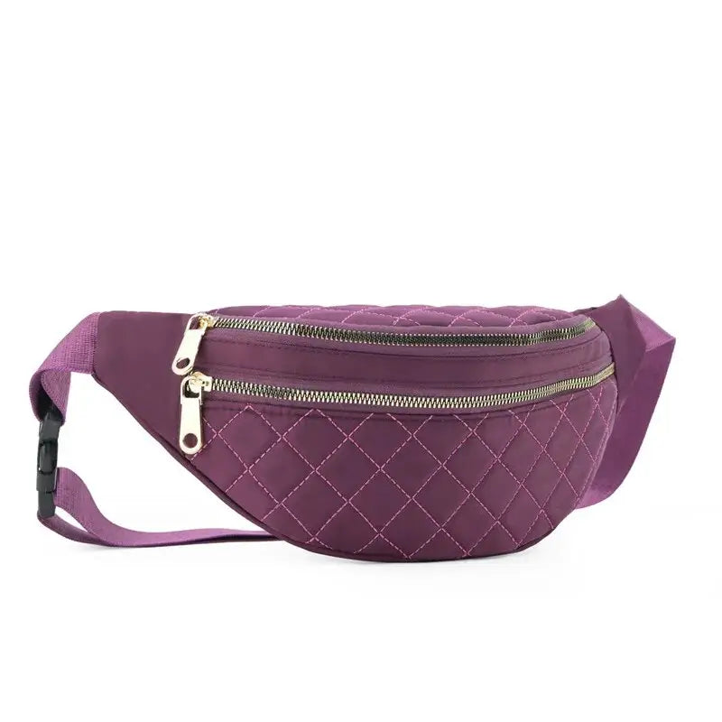 Sac banane matelassé violet