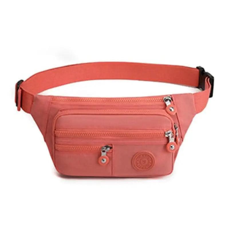 Sac Banane Multi Poche Corail