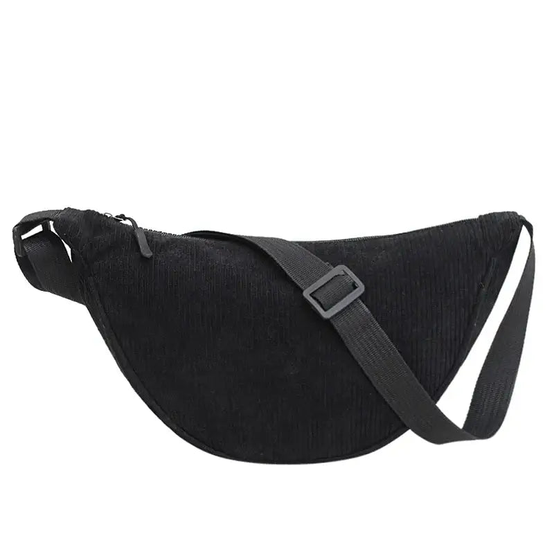 Sac Banane Tendance en Velours Noir