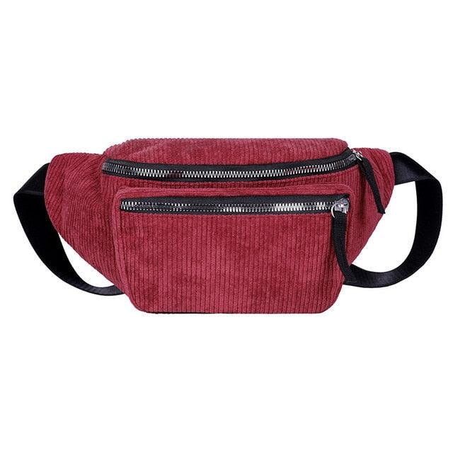 Sac Banane Velours - Rouge