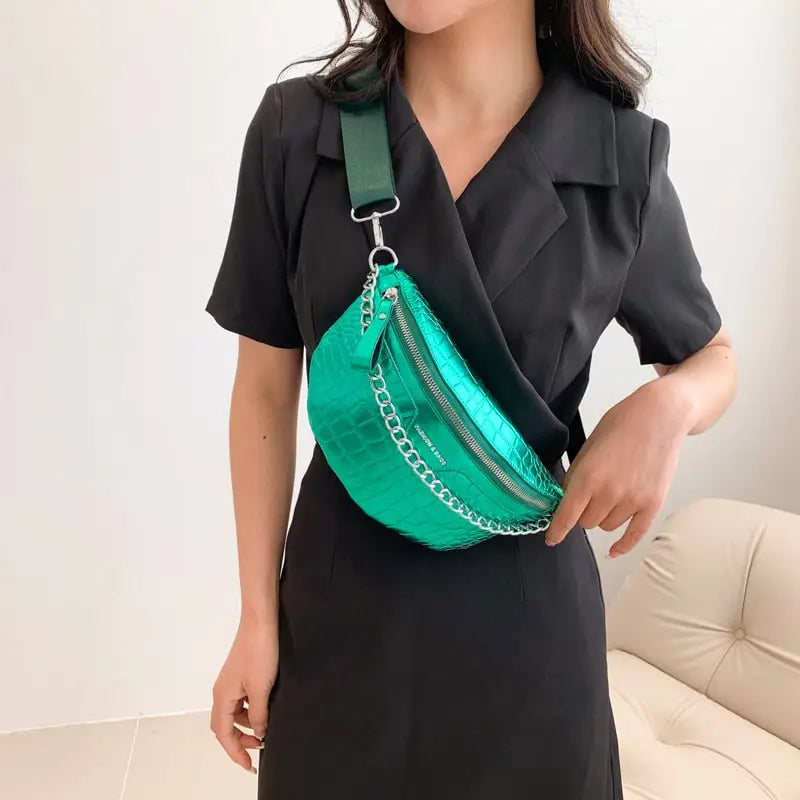 Sac Banane Vert Métallisé