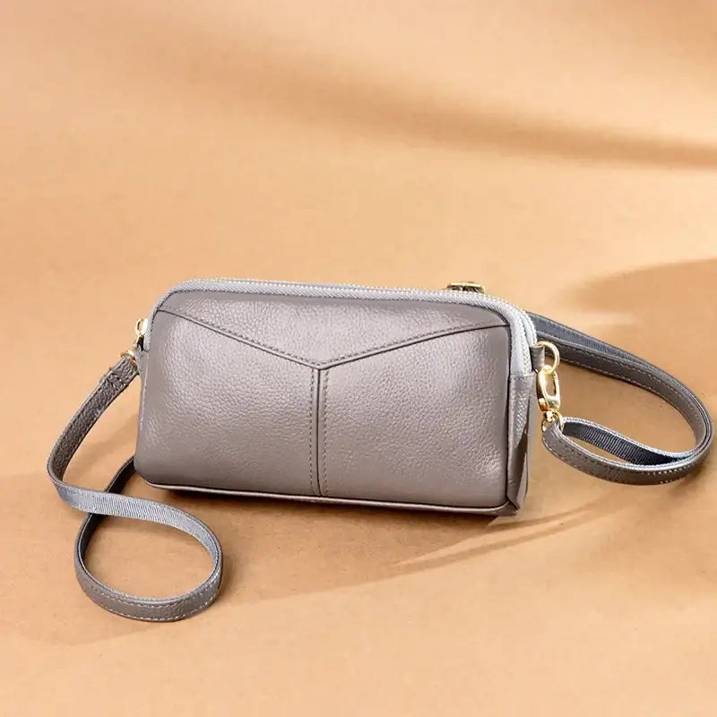 Sac Cuir Bandoulière Femme Gris
