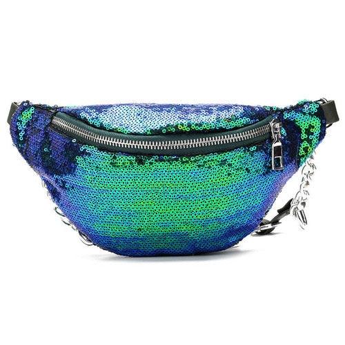 Sac Banane Sequins Vert