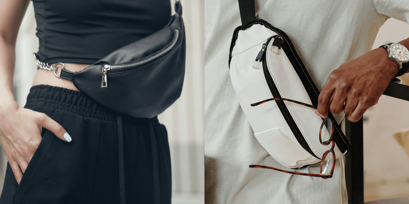 DE MARKT Homme Femme Sac Banane, Sac à Bandoulière en Toile, Sac de DE MARKT Homme Femme Sac Banane, Sac à Bandoulière en Toile, Sac de