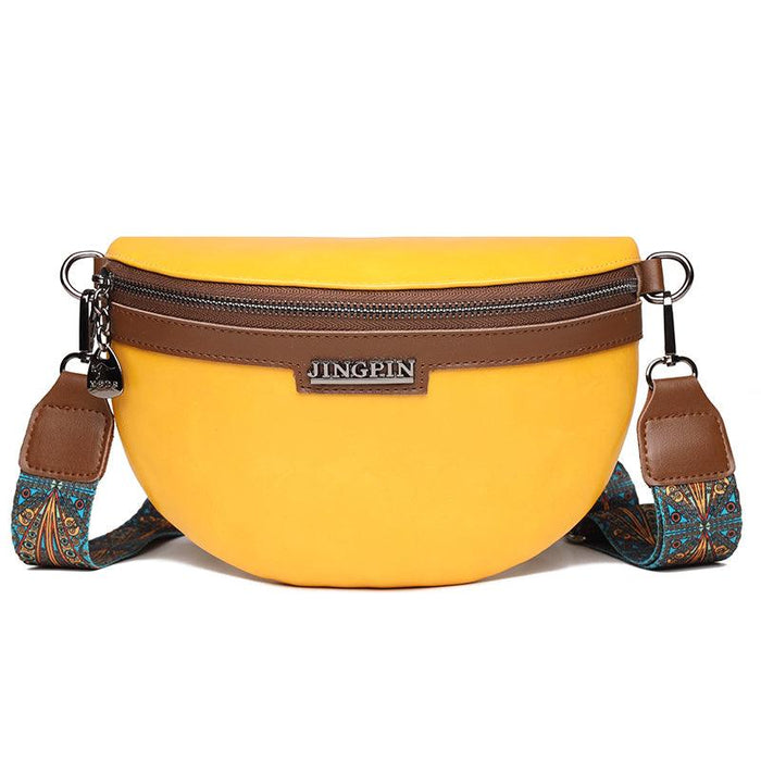 Sac Banane Femme En Cuir Synthétique - Bandoulière Réglable, Couleur Marron - Tendance Rétro, Parfait Quotidien