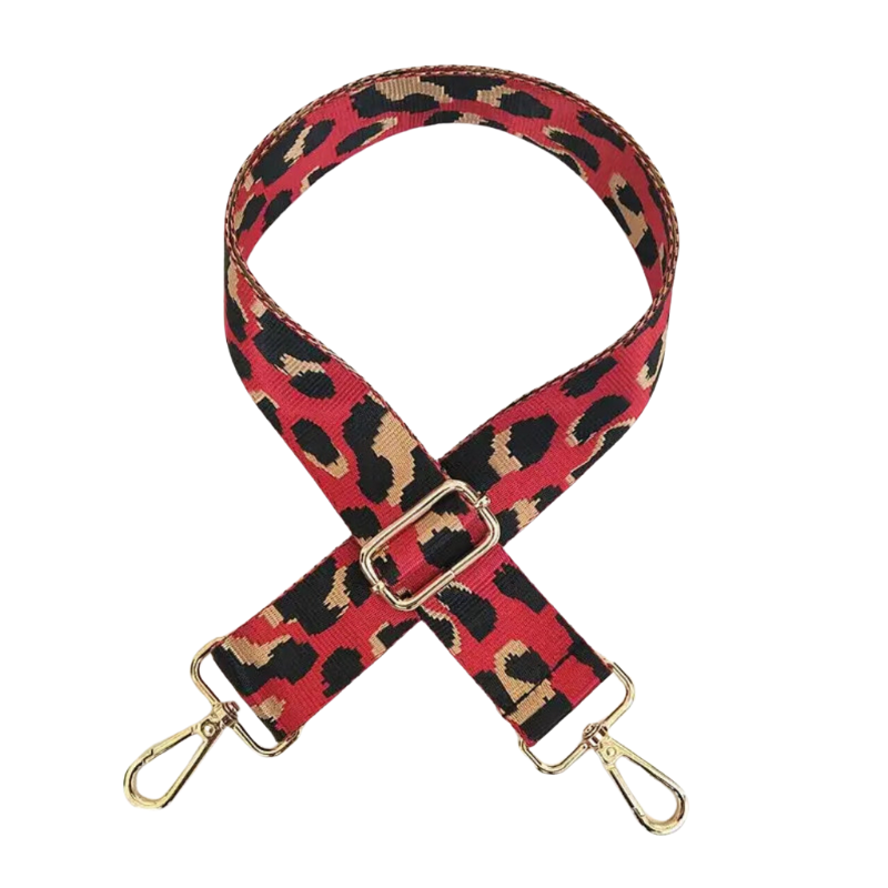Sangle De Sac Réglable Ethnique Fleur Rouge - Bandoulière Large Remplacement DIY Pour Sac à Main, Accessoire Mode